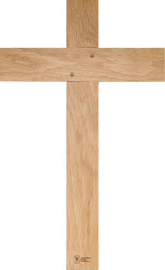 Eiken Houten Kruis - Liefde Was Het - 30 cm - Afbeelding 2